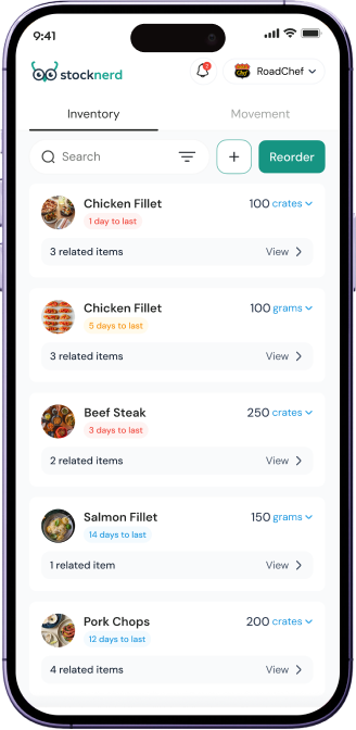 Stocknerd inventory app connected to the Qbicles ecosystem