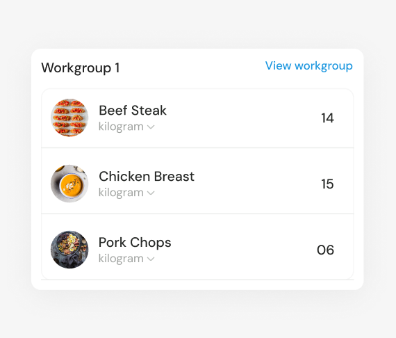 Stocknerd workgroup stock-take view with item counts